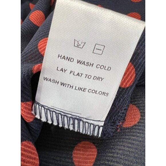 NWTD NSR Size M Polka Dot Print Sleeveless Ruffle Maxi Dress Navy Rust - Picture 13 of 15